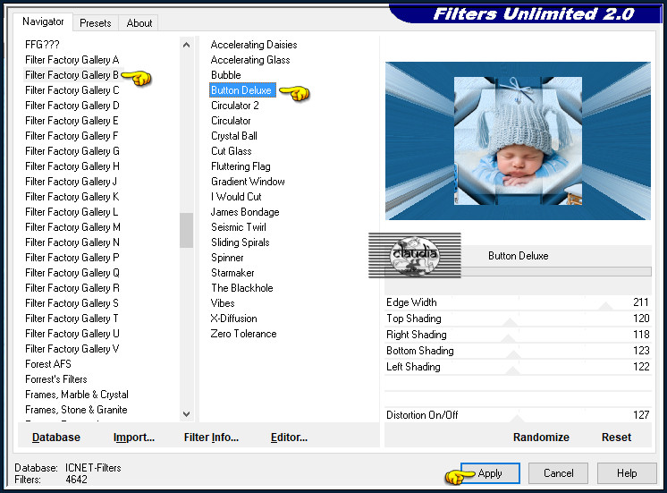 Effecten - Insteekfilters - <I.C.NET Software> - Filters Unlimited 2.0 - Filter Factory Gallery B - Button Deluxe :